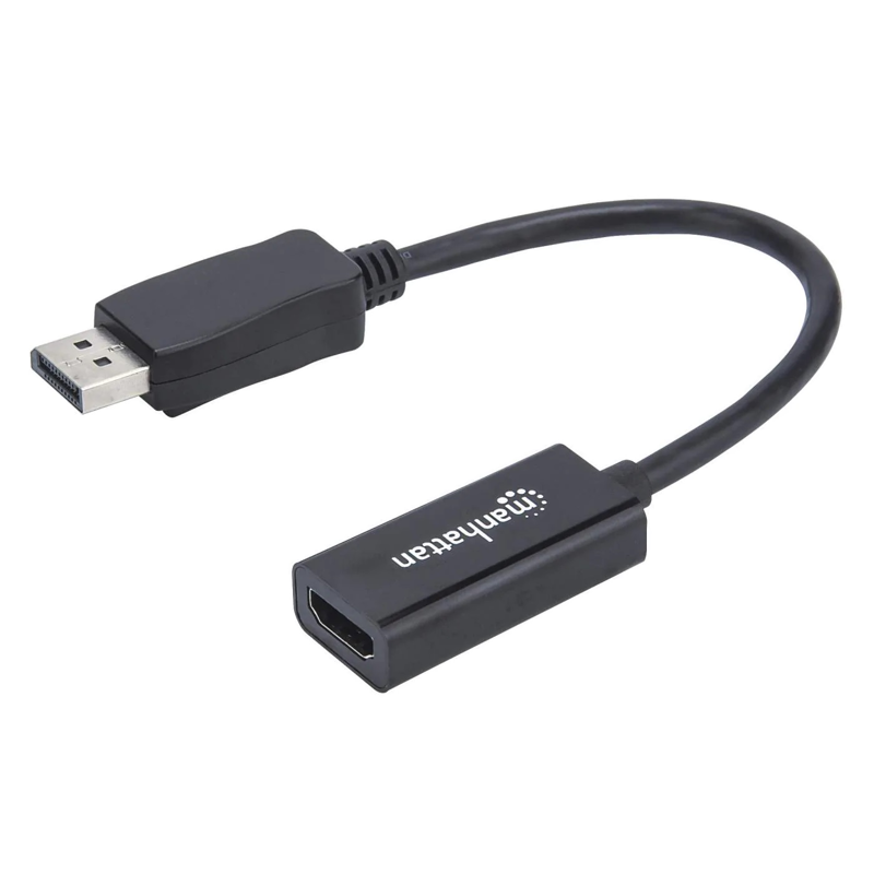 151634 Adaptador Pasivo de DisplayPort Macho a HDMI Hembra, 1080p a 60Hz, Negro; Convierte una señal DisplayPort en una señal HDMI