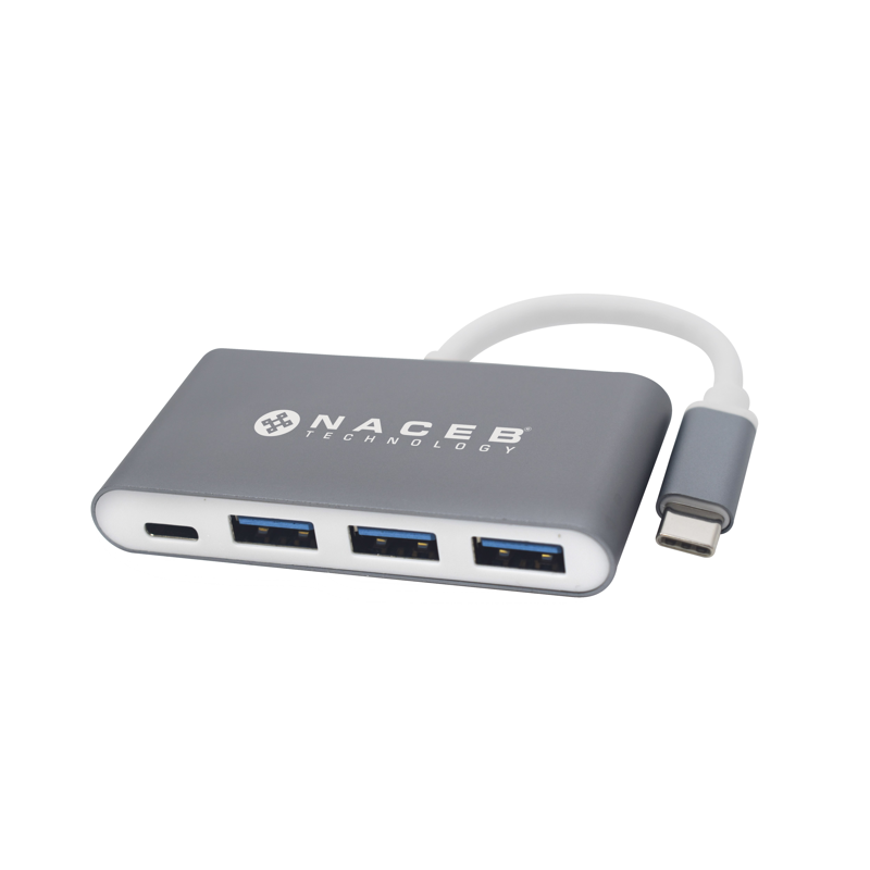 Adaptador NACEB HUB TIPO C A USB 3.0 NA-0112