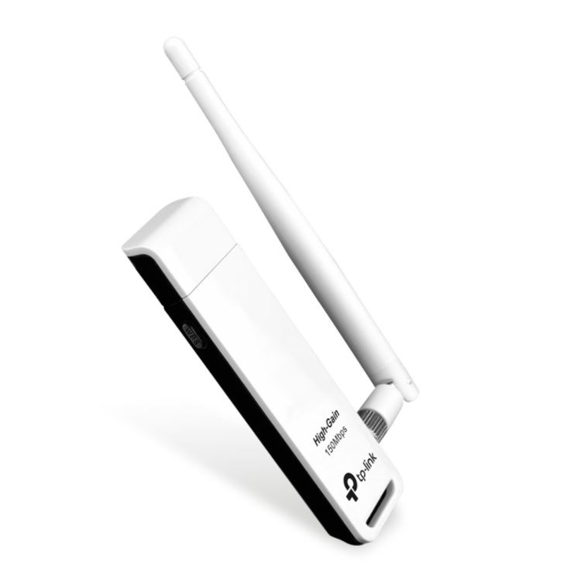 Adaptador USB TP-LINK TL-WN722N, Inalámbrico, 150 Mbit/s, Color blanco