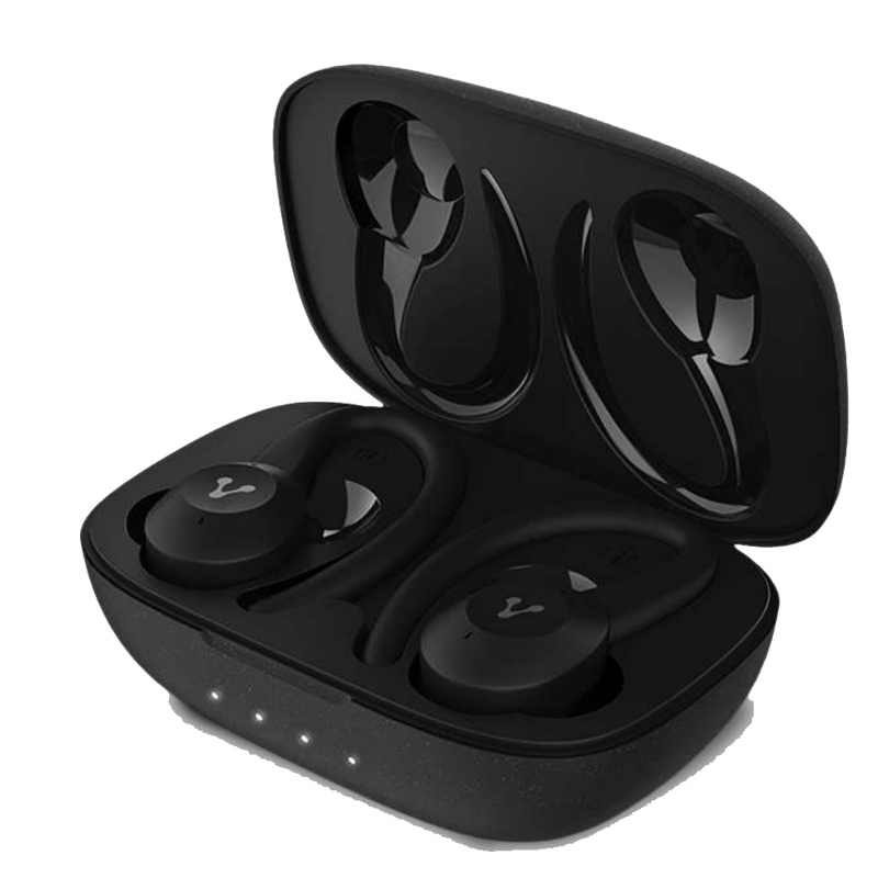 Audífonos. Vorago ESB-500-PLUS. TWS Bluetooth 5.0 IPX5. manos libres, earhooks / gancho desmontables 18 Hrs Super Bass 740mAh control táctil