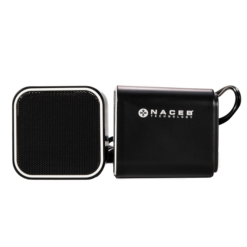 Par de bocinas MUILTIMEDIA Base escritorio, Control de volumen, Entrada de audifonos Color Negro Modelo (Naceb) 3W NA-082.