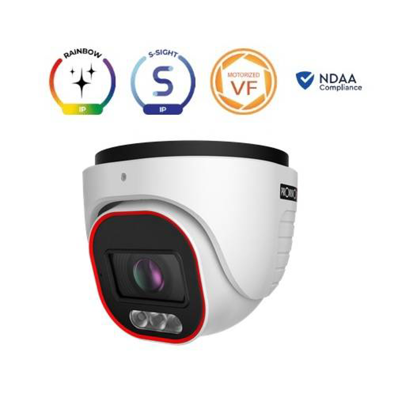 Camara domo IP 4 MP Full Color, Lente MVF 2.8-12mm (105.4-34°), de dia detecta hasta 59 a181mts/Reconoce: 11a36mts/Idetifica: 5 a9 mts,IR 40 mts,IP67