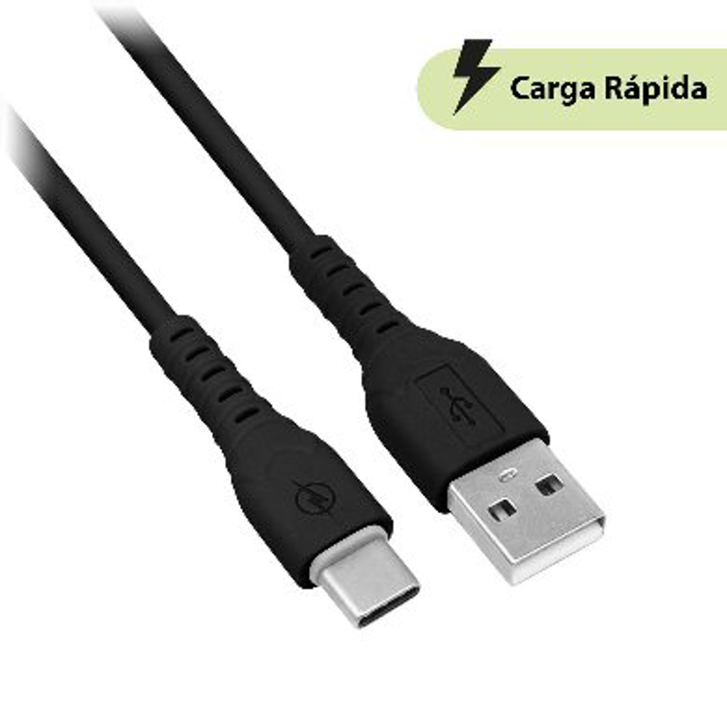 CABLE CARGA RÁPIDA USB V3.0 TIPO "C", PVC, 1.0 M, NEGRO (6001776), Brobotix