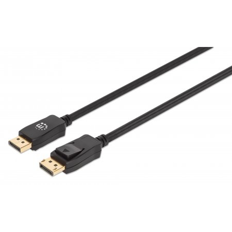 353595 DisplayPort macho a macho, 1 m, compatible con 4K 144Hz, HDR, contactos chapados en oro, diseño anti-enredos con seguros en los conectores