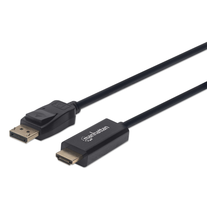 152679 Cable DisplayPort Macho a HDMI Macho, 1.8 m, negro; resoluciones de video Full-HD hasta 1080p a 60Hz