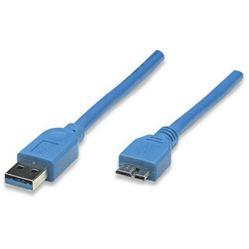325424 Cable para Dispositivos USB Micro-B de SúperVelocidad; USB 3.2 Gen 1, A Macho/ SuperSpeed Micro-B Macho, 5 Gbps, 2 m, Azul
