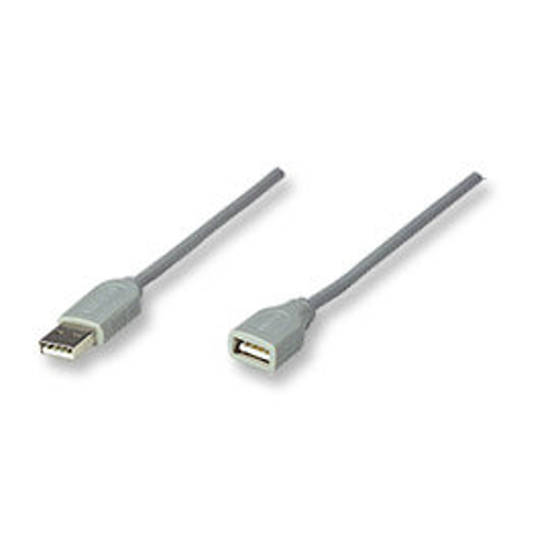 Cable USB - Extension MANHATTAN, 4,5 m, USB A, USB A, Macho/hembra, Gris