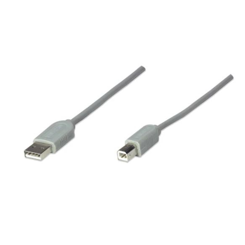 341028 CABLE usb para impresora; 5m color Gris. USB 1.1 tipo A macho a USB 1.1 tipo B macho.