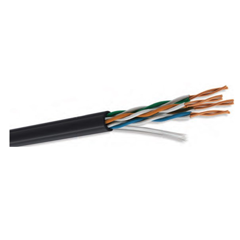 Cable UTP CAT5e para exterior , 4 pares, bobina de 305 mts, 100% cobre, color negro