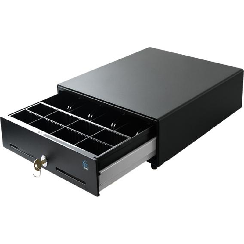 Cajón de dinero EC LINE EC-5100II-BLACK, Negro, Acero, 8, 4, Llave