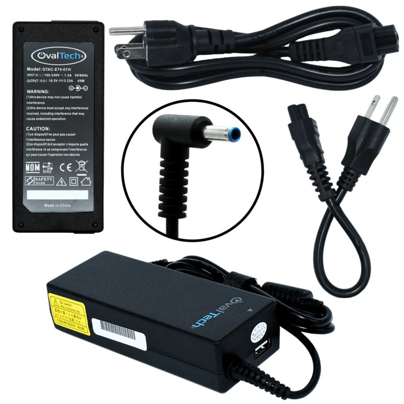 Adaptador / Cargador de corriente para Laptop OTAC-E74-65W OVALTECH de 65W 19.5V/3.33A Punta Azul 4.5x3.0