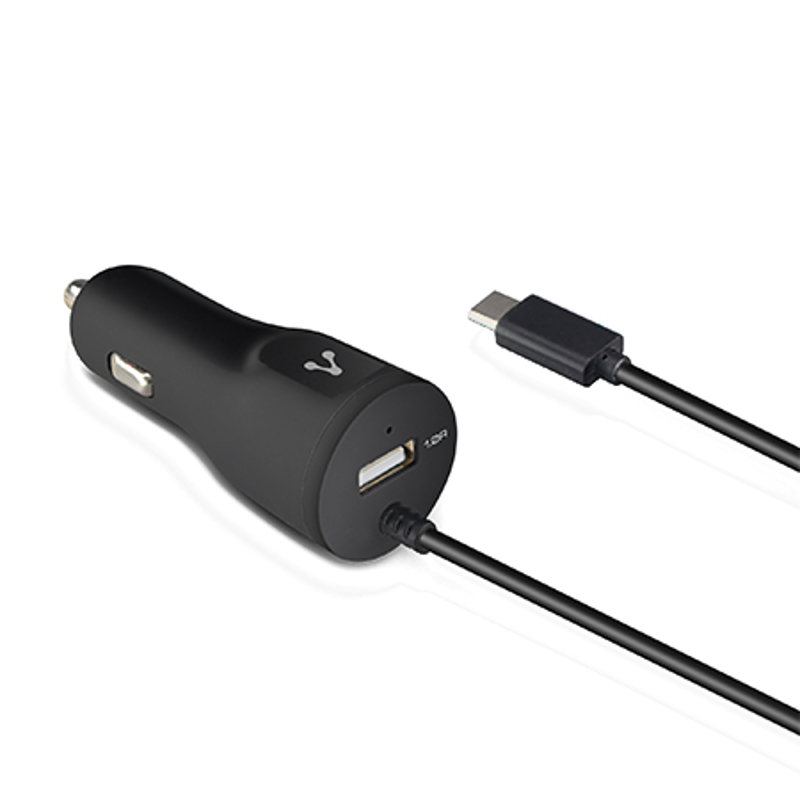Cargador cable micro USB VORAGO AU-303, Negro, 2.4A USB 1.0A