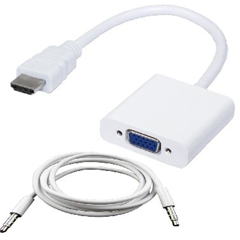 Convertidor HDMI a VGA BROBOTIX 110964B, HDMI, VGA, Macho/hembra, Color blanco