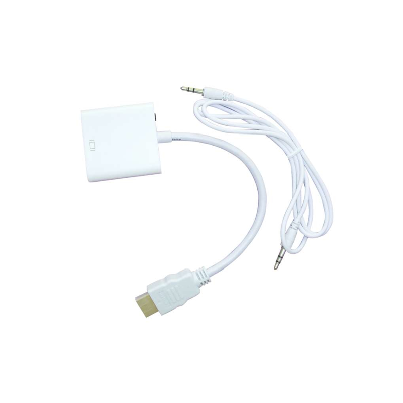 Convertidor HDMI/VGA Naceb Technology, HDMI, VGA, Macho/hembra, Color blanco