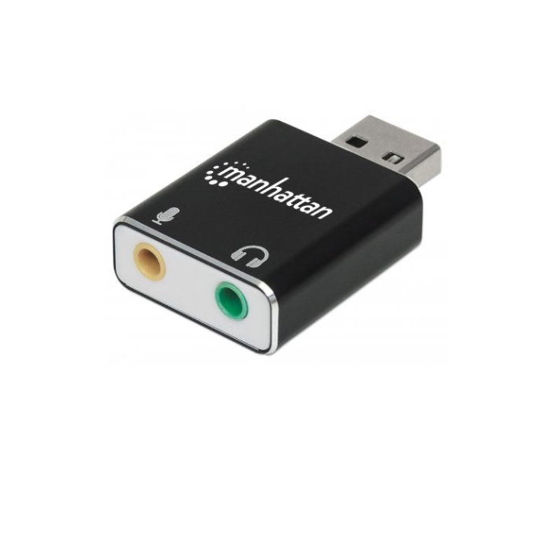 152754 Adaptador USB-A a Puertos de 3.5 mm para Entrada de Micrófono y Salida de Audio, Soporta sonido estereo 2.1