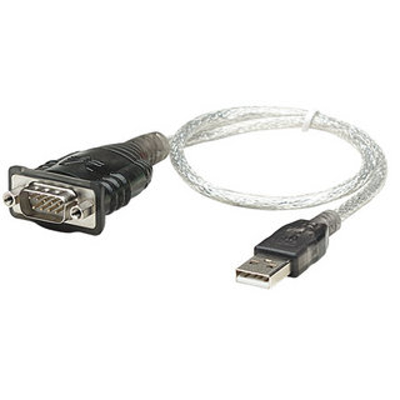 Convertidor de USB a Serial MANHATTAN 205153, 0,45 m, Transparente, RS-232, USB 2.0 A, Macho/Macho