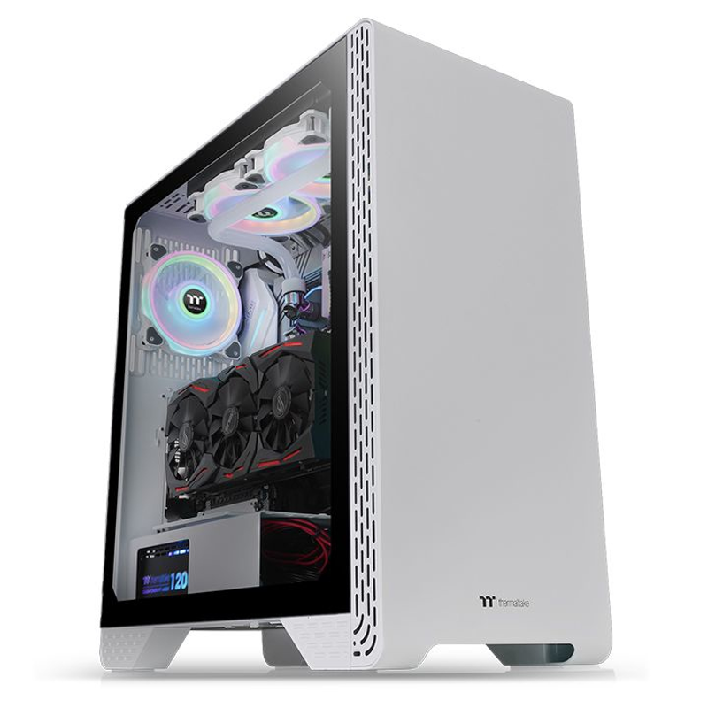 Gabinete Thermaltake S300 TG Snow Edition Mid-Tower, ATX/Micro-ATX/Mini-ITX, USB 2.0/3.0, sin Fuente, 1 Ventilador