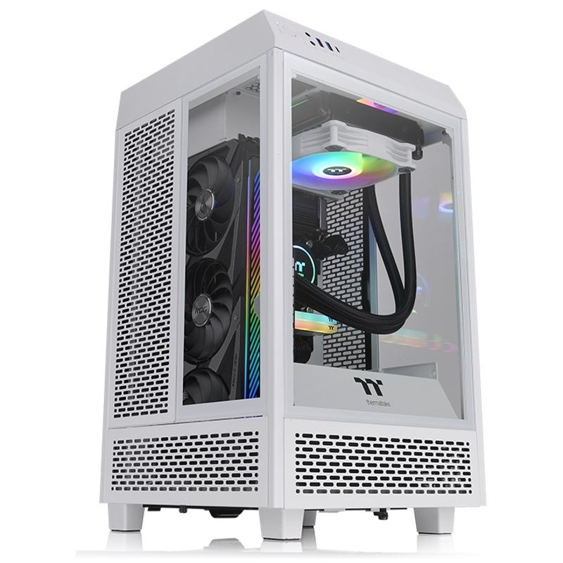 Gabinete Thermaltake Tower 100 Snow,  con Ventana RGB, Mini-Tower, Mini-ITX, USB 3.0, sin Fuente