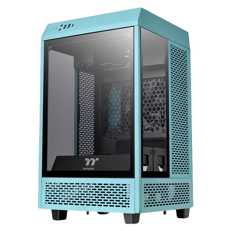 Gabinete Thermaltake Tower 100 Turquesa, con Ventana RGB, Mini-Tower, Mini-ITX, USB 3.0, sin Fuente
