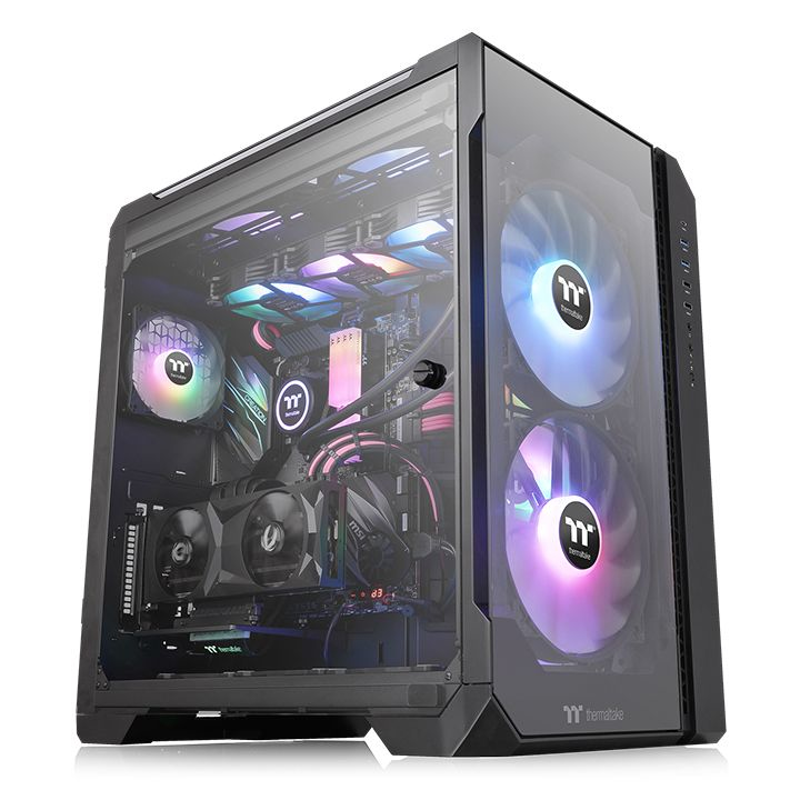 Gabinete Thermaltake View 51 TG ARGB Negro, Midi-Tower, ATX/EATX/Micro-ATX/Mini-ITX, USB 2.0/3.0, sin Fuente, 3 Ventiladores Instalados