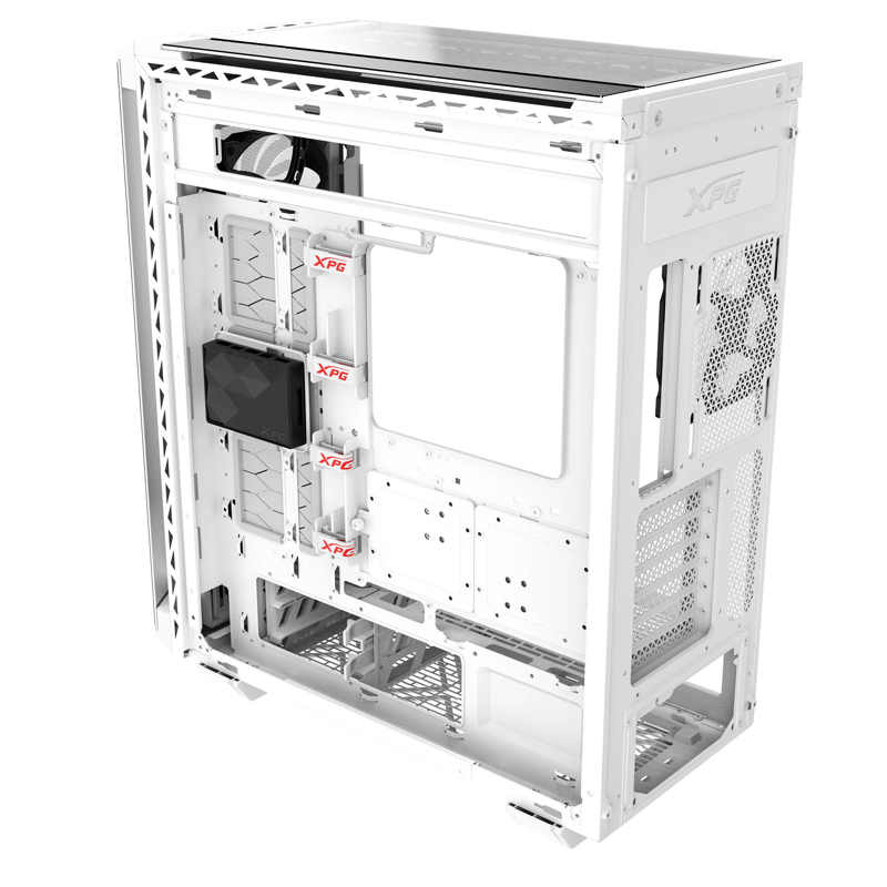 Gabinete GAMER XPG BATTLECRUISER II. Media torre. Vidrio templado de 4 mm. Cuatro ventiladores incluidos. Color BLANCO. BATTLECRUISERIIST-WHCWW