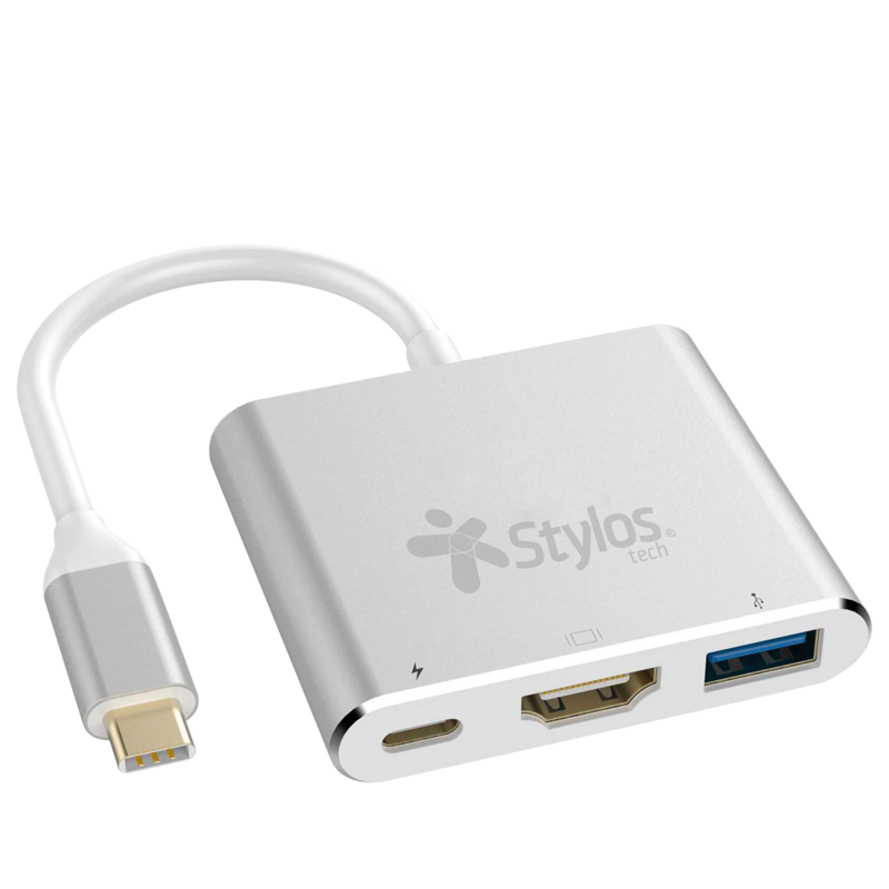 Adaptador HUB 3 En 1 Stylos. STCBHUB31S