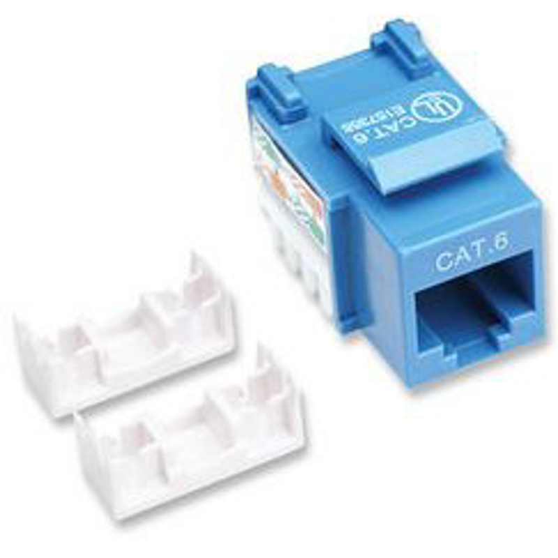 210737 JACK RJ45 CAT6 KEYSTONE DE IMPACTO AZUL, Para uso con cable sin blindaje (UTP) Cat6, Compatible con herramientas de impacto 110 y Krone.