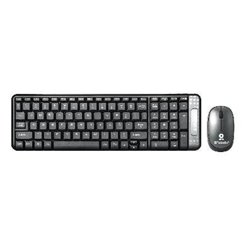 Kit Teclado y Mouse inalámbrico, compacto, Español, Negro/Gris, 10 m, 6000625 BROBOTIX