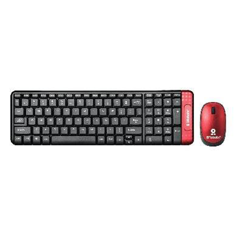 Kit Teclado y Mouse inalámbrico, compacto, Español, Negro/Rojo, 10 m, 6000632 BROBOTIX