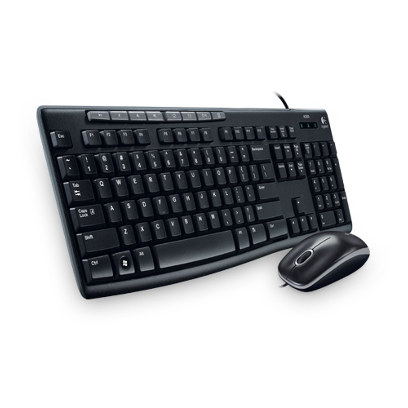 Kit de Teclado y Mouse LOGITECH MK200, Estándar, Negro, 1000 DPI