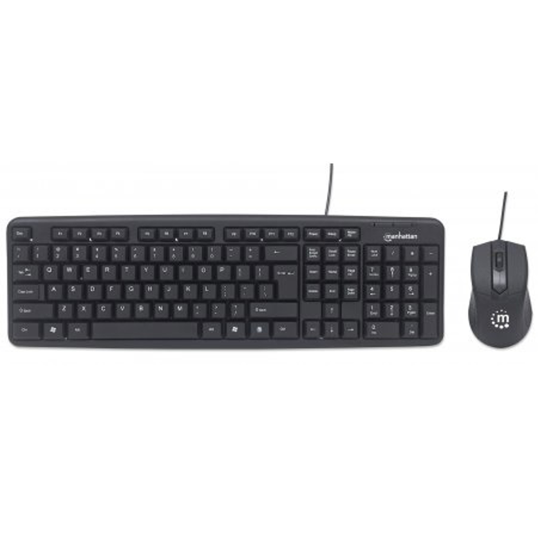 178464 Kit teclado y mouse optico de 1000 ppp, teclado con diseño ergonómico y con amplia área de trabajo, Garantia 3 años.