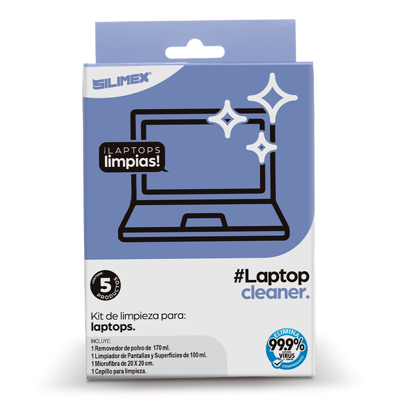 LAPTOP CLEANER, limpiador de laptops. Kit especializado en la limpieza y mantenimiento de laptops. Fórmula sin alcohol y de limpieza ultra rápida.