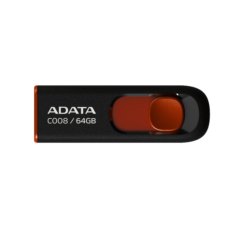 Memoria USB ADATA C008, Negro, 64 GB, USB 2.0