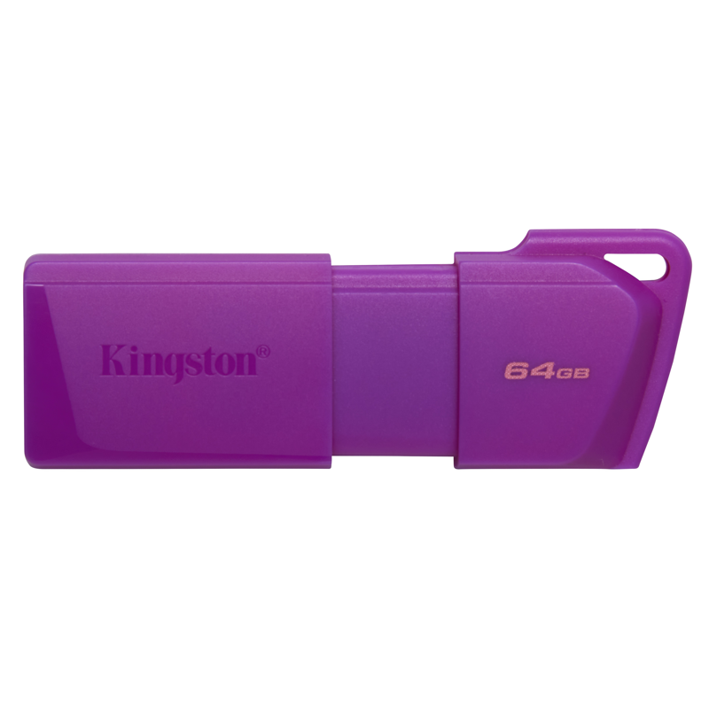 MEMORIA USB KINGSTON DATATRAVELER EXODIA M 64GB 3.2 GEN 1 RETRÁCTIL MORADO NEON