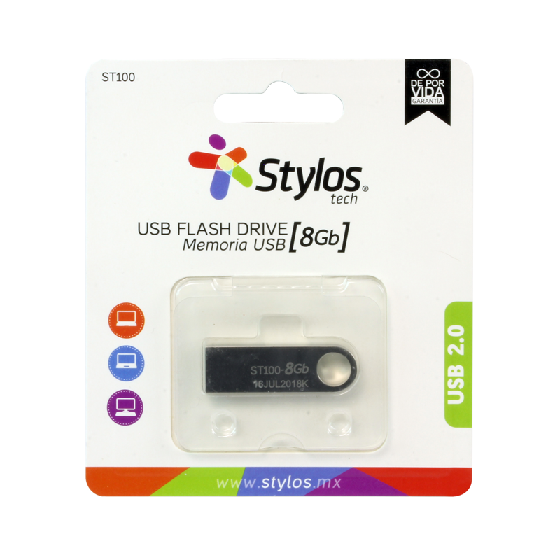 Memoria USB 8GB Stylos. STMUSB1B