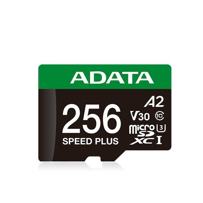 Micro Secure Digital ADATA SPEED PLUS microSDXC UHS-I U3 Clase 10, SD 6.0, V30 256GB Clase 10 (A2), Velocidad de lectura / escritura 180/160 MB/s UD256GUI3