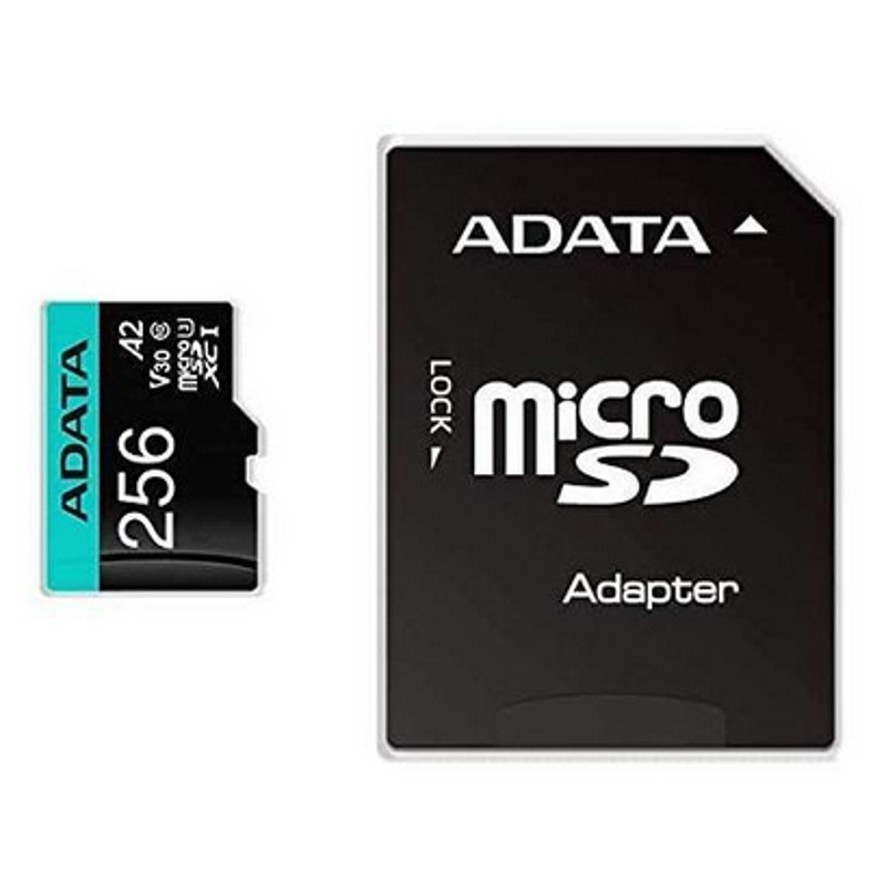 Micro Secure Digital ADATA AUSDX256GUI3V30SA2-RA1, 256 MB, Negro, Clase 10