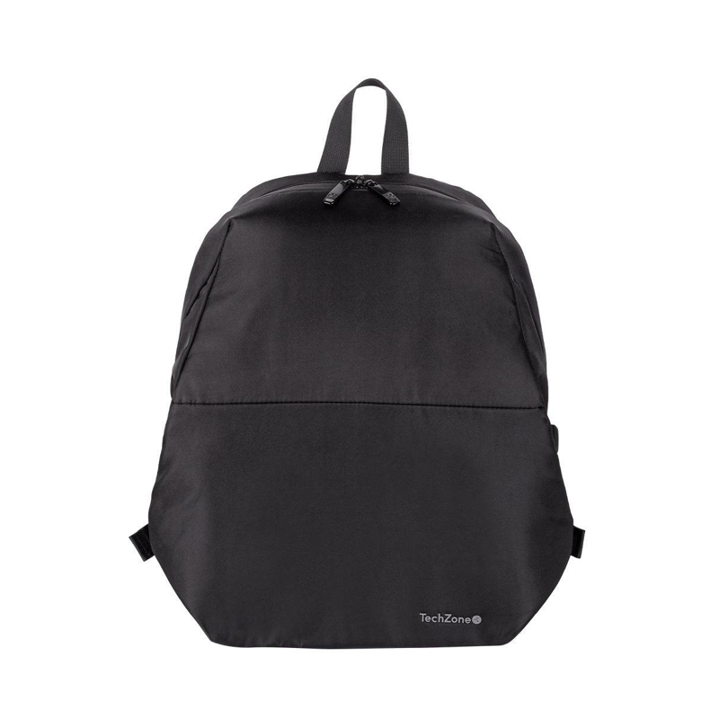 Backpack LITE TZLBP13 TECHZONE 15.6, Poliéster 420 D Twill , color Negro, Laterales ajustables, GARANTÍA LIMITADA DE POR VIDA.
