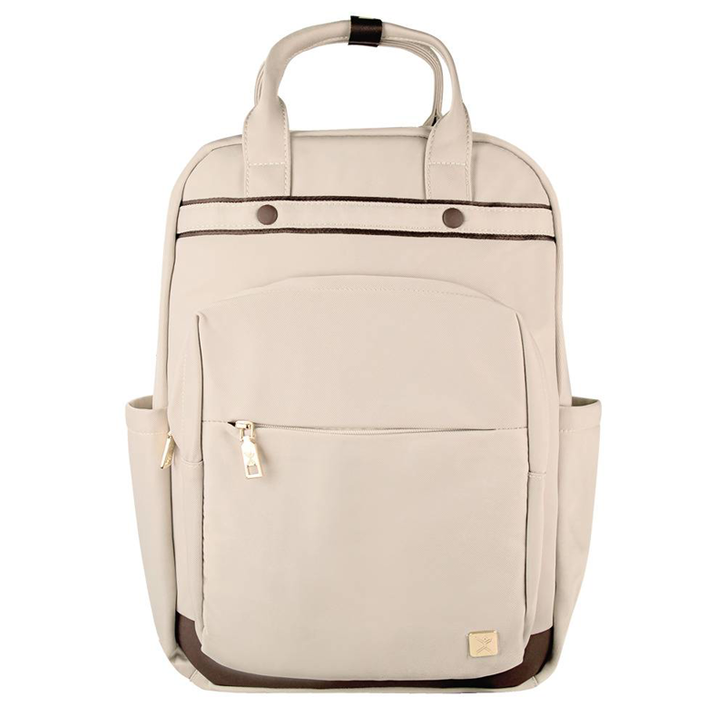 PC-084655 Mochila de mujer para laptop Elegante y Funcional Modelo Kokette Color Taupe | PERFECT CHOICE