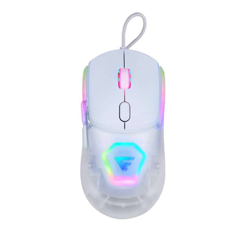 MOUSE GAME FACTOR MOG530-WH, CARCASAS INTERCAMBIABLES, PIXART 3327, 12,000 DPI, RGB, USB, BLANCO