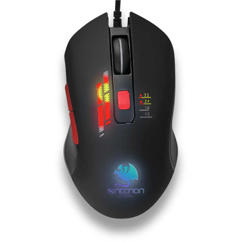 MOUSE GAMING NGM-HYDRA OPTICO RGB 6 BOTONES HASTA 3200 DPI USB 2.0 NEGRO