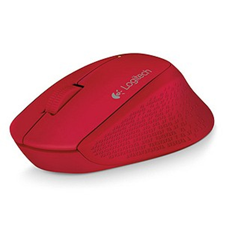 Mouse LOGITECH M280, Rojo, 3 botones, USB, Óptico, 1000 DPI