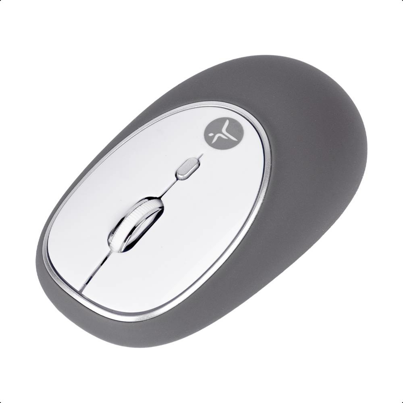 Mouse Inalámbrico de gel Jelly - Mate Grey Techzone TZACMOI16, 1200DPI, con batería AAA incluida, 3 botones con alcance de 10 m