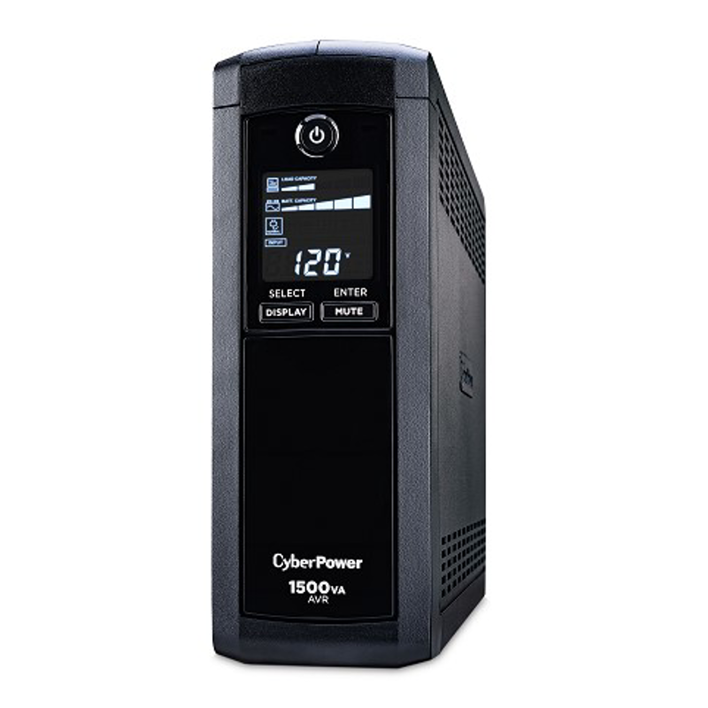 No-Break CyberPower CP1500AVRLCDa, 1500 VA, 900 W, Negro, Hogar y Oficina