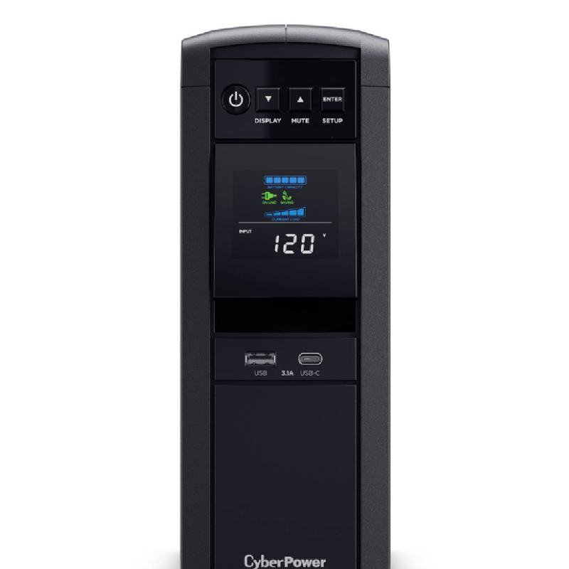 No-Break CyberPower CP1500PFCLCD, 1500 VA, 1000 W, 8 h, Negro