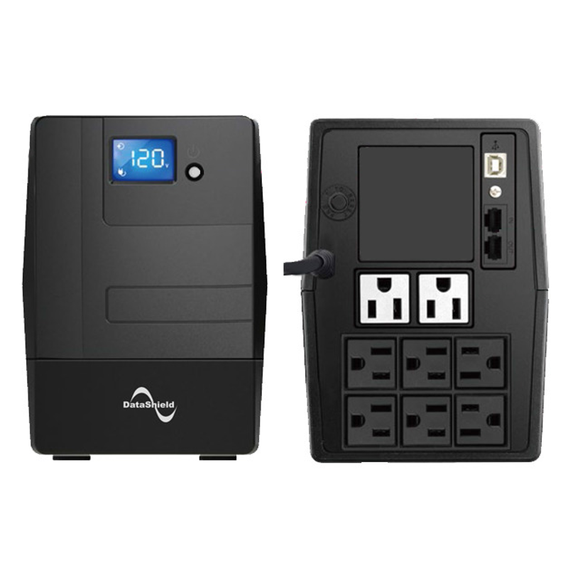 No Break DATASHIELD KS-1000 LCD, 1000 VA, 600 W, 6 h, Negro, Hogar y Oficina