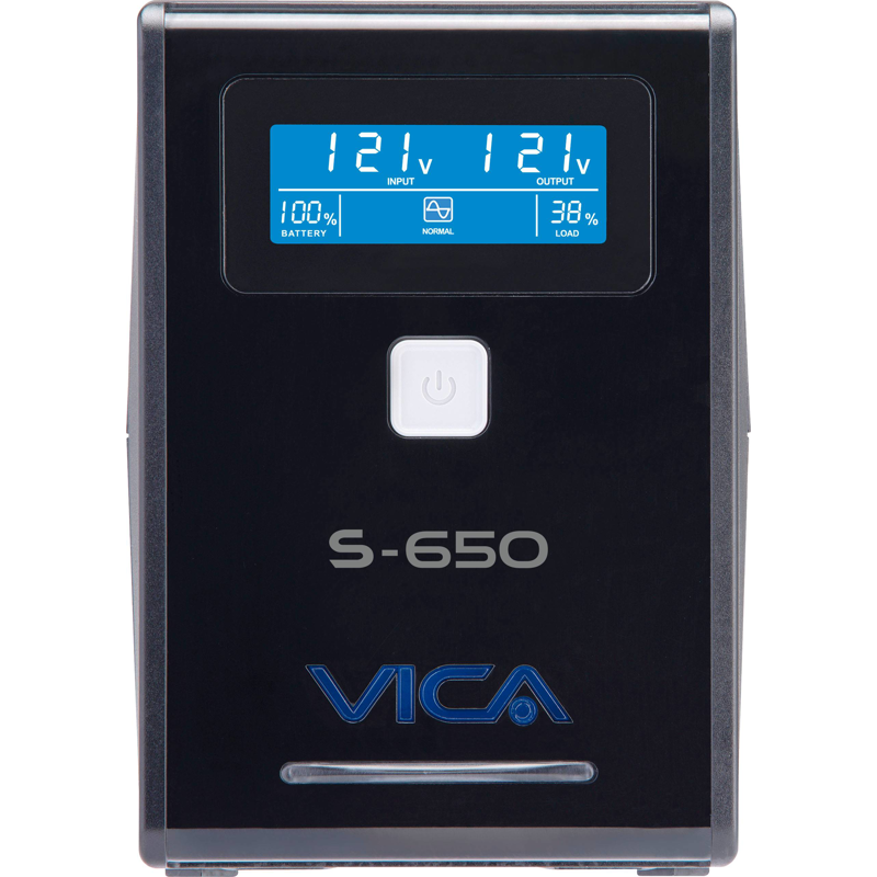 No break interactivo S650, 650VA/360W, entrada 127VCA 60 Hz, salida 120VCA, 4 tomas reguladas/4 reguladas y respaldadas, pantalla LCD,breaker termico
