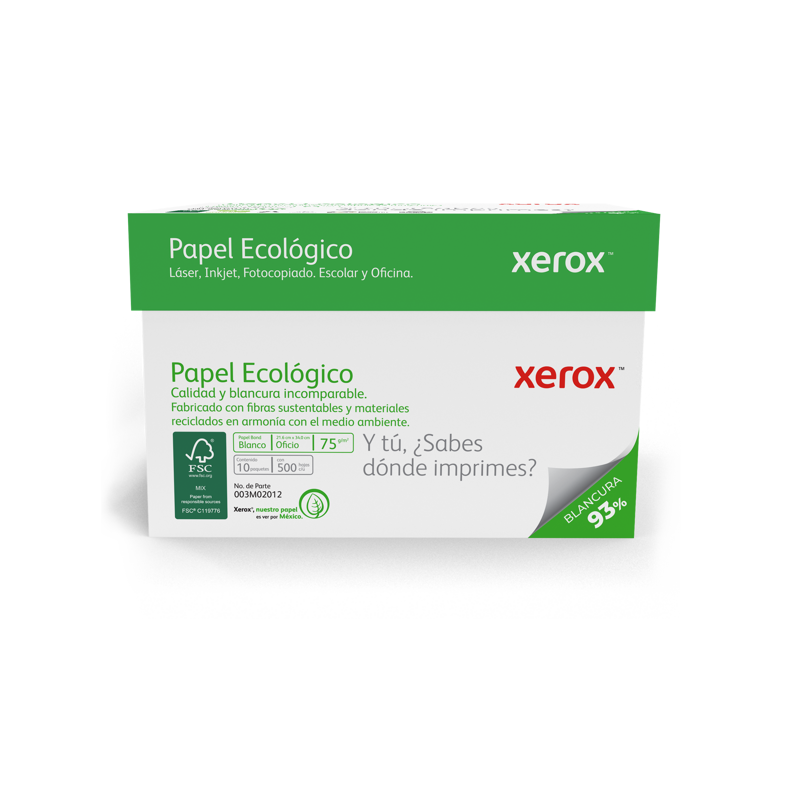 XEROX PAPEL ECOLOGICO OFICIO 93% BLANCURA
