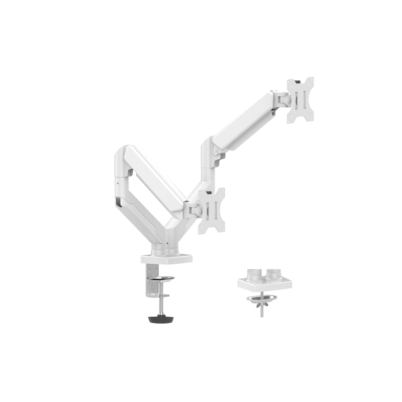 Brazo Articulador Para Dos Monitores Naceb (NAa-0215), Brazo Articulador Para Dos Monitores Na-0215 Blanco Dsa2102