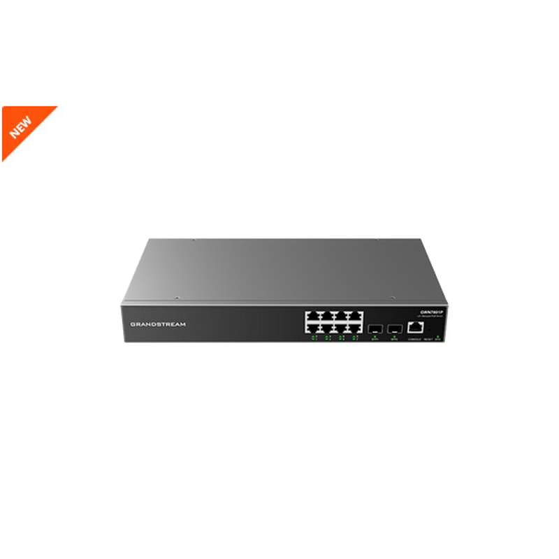 Switch Administrable Capa L2+, 8 ptos Gigabit + 2 SFP, compatible con GWN Cloud